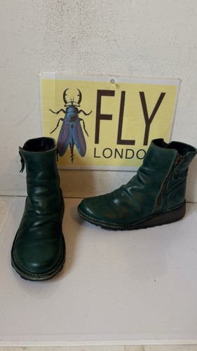 Fly london green leather ankle - london,