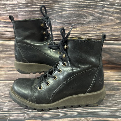 Fly london black combat boots - london,