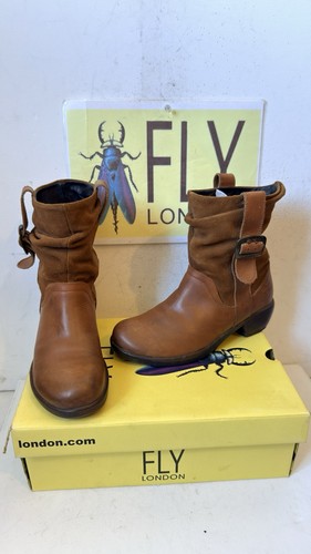 Fly london brown leather - brown, boots