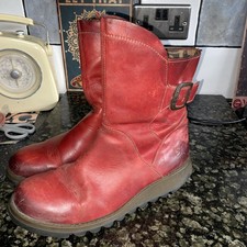 Fly London Women's Red Leather