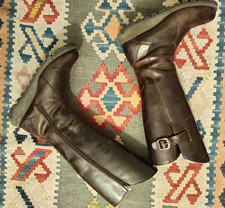 brown leather kneelength